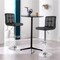Costway Set of 2 Bar Stools PU Leather Adjustable Barstool Low Back Swivel Pub Chairs Black